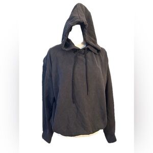 Athleta Waist Length Cropped Softstreme Hoodie Black Medium